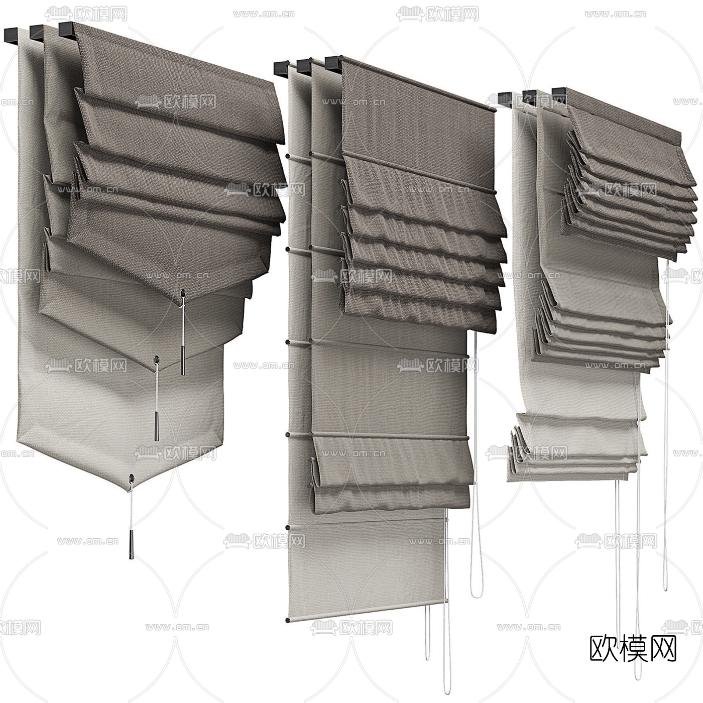 现代窗帘卷帘拉帘3d模型下载_ID10086577_3dmax免费模型-欧模网