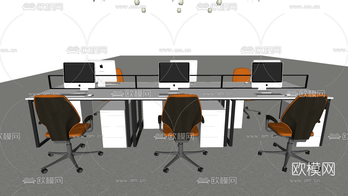 现代办公桌椅su模型