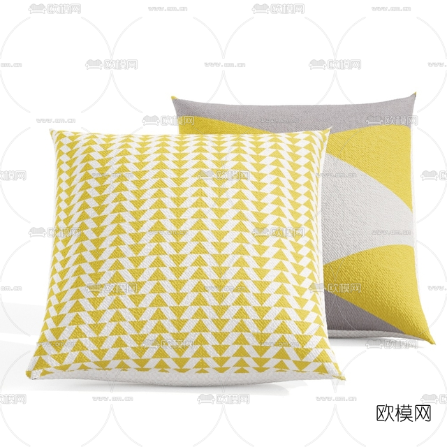 现代布艺抱枕免费3d模型下载
