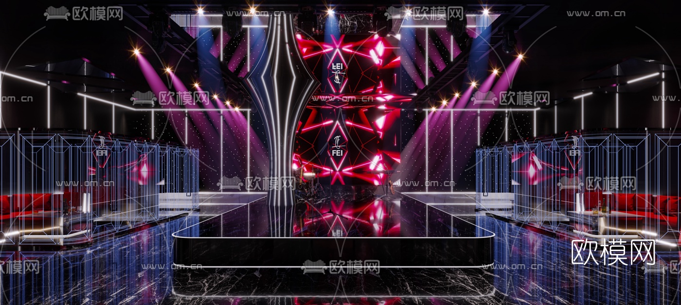 现代KTV音乐厅3d模型下载