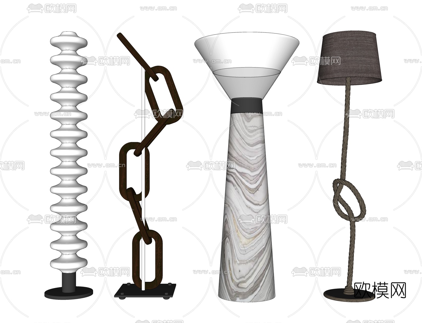 后现代金属落地灯su模型下载