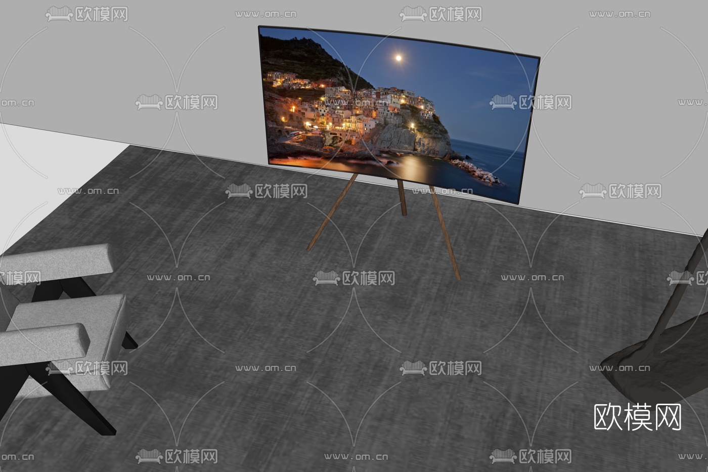 现代雕塑装饰画布艺休闲椅su模型