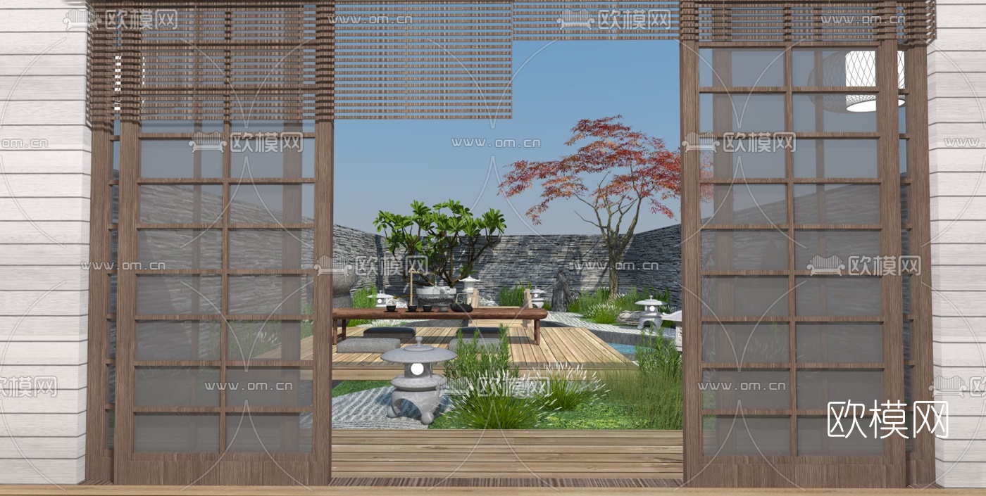 日式庭院景观su模型下载（渲染图5）