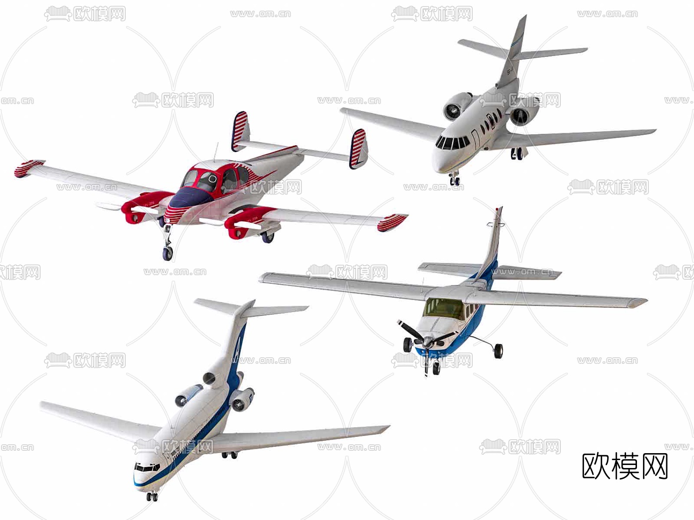 现代客机飞机3d模型下载