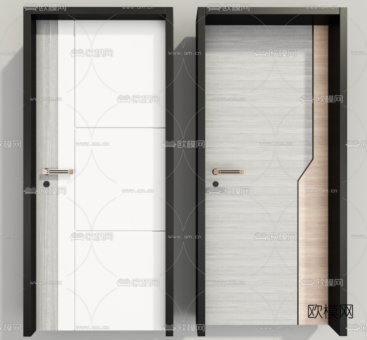 现代防盗门单开门3d模型
