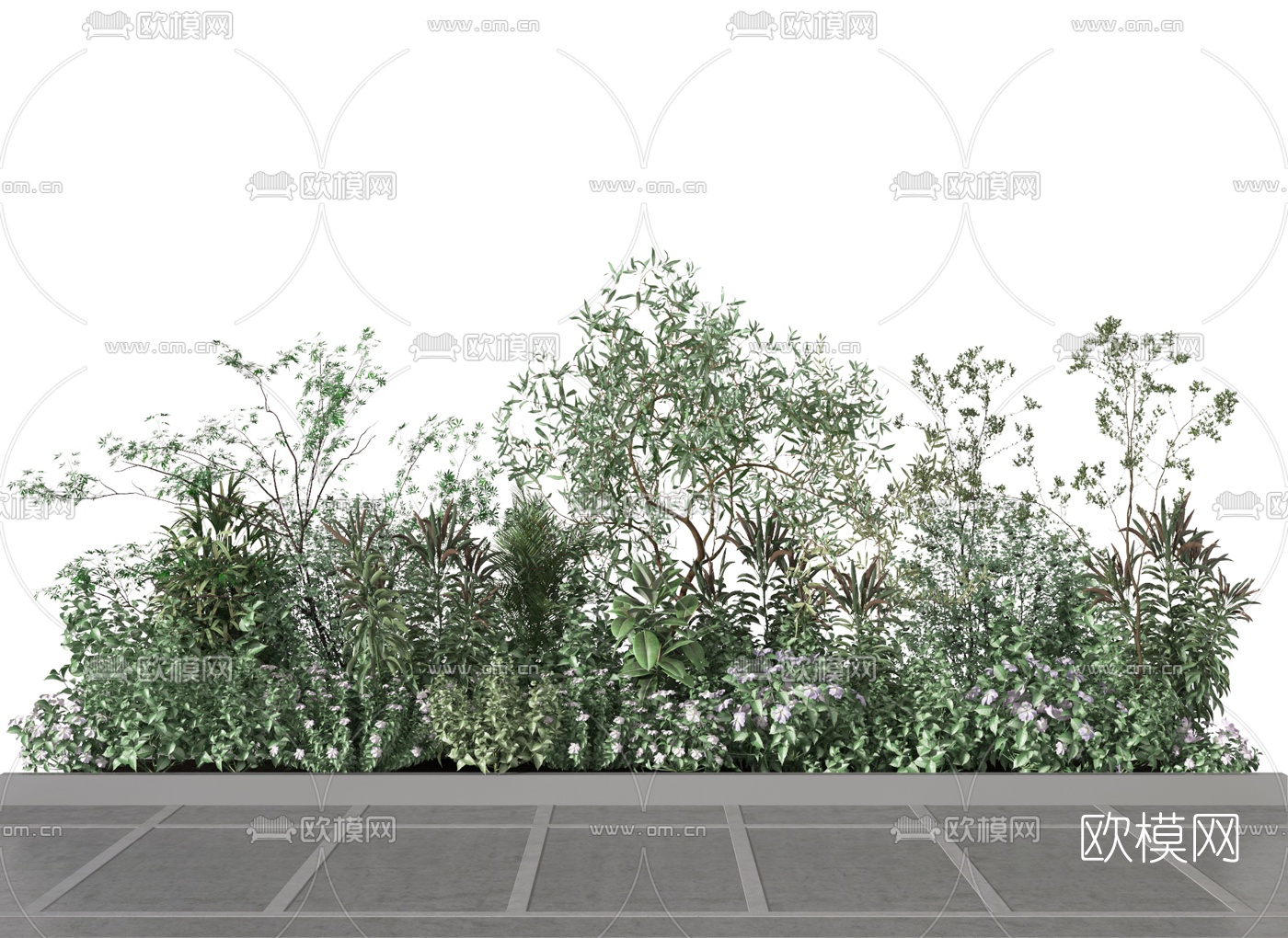 现代绿植灌木丛3d模型下载