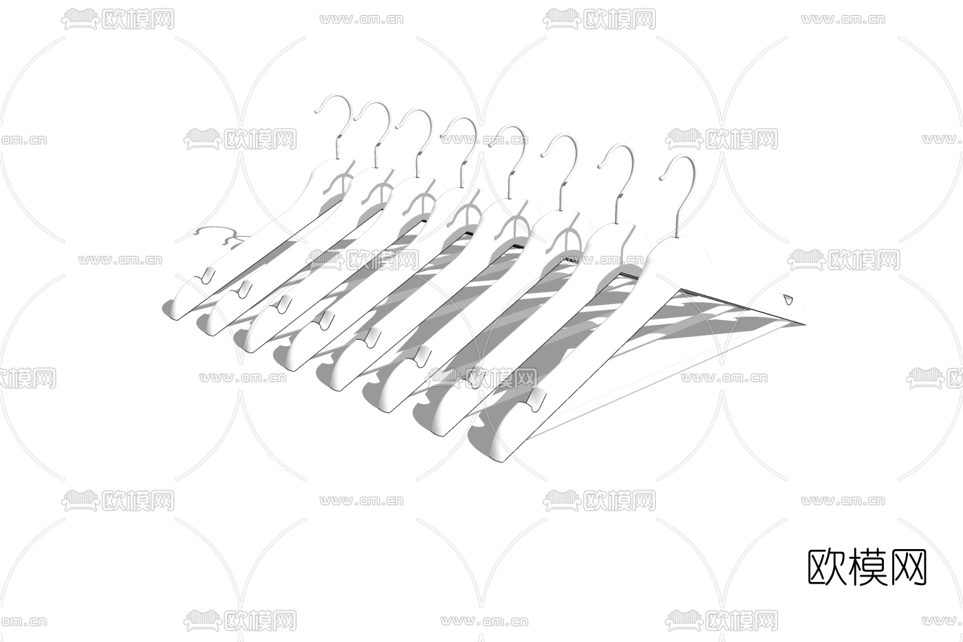 现代衣架免费su模型下载