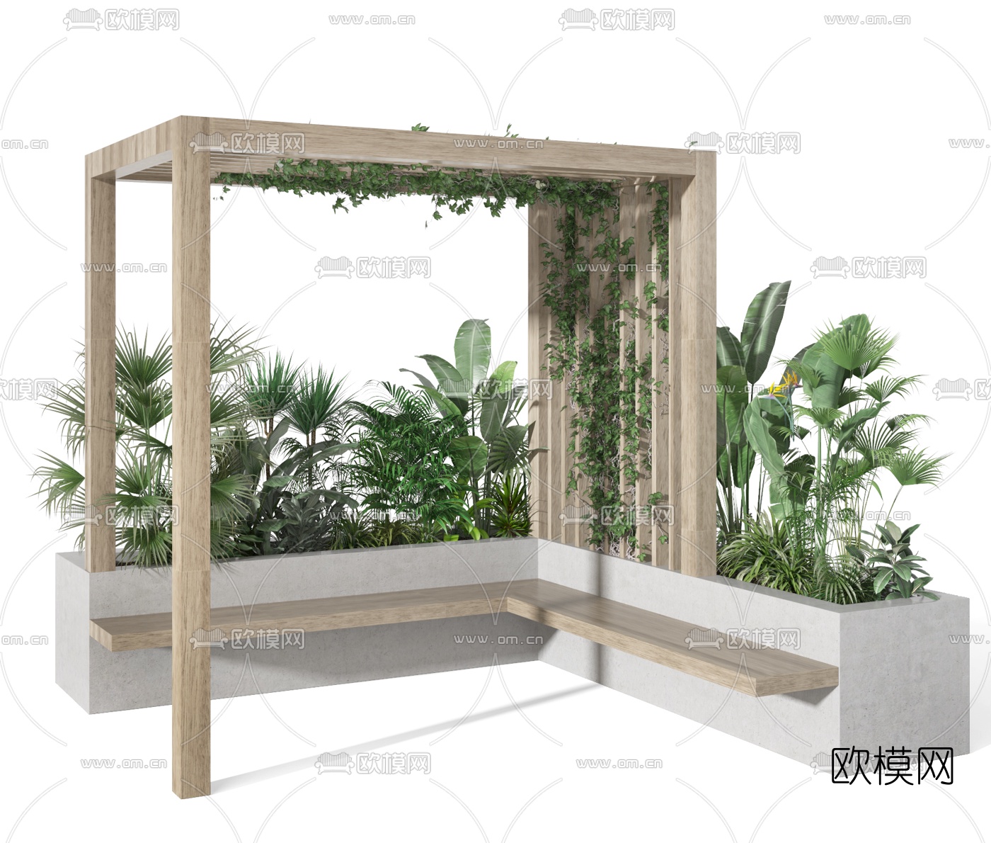 现代庭院户外凉亭3d模型