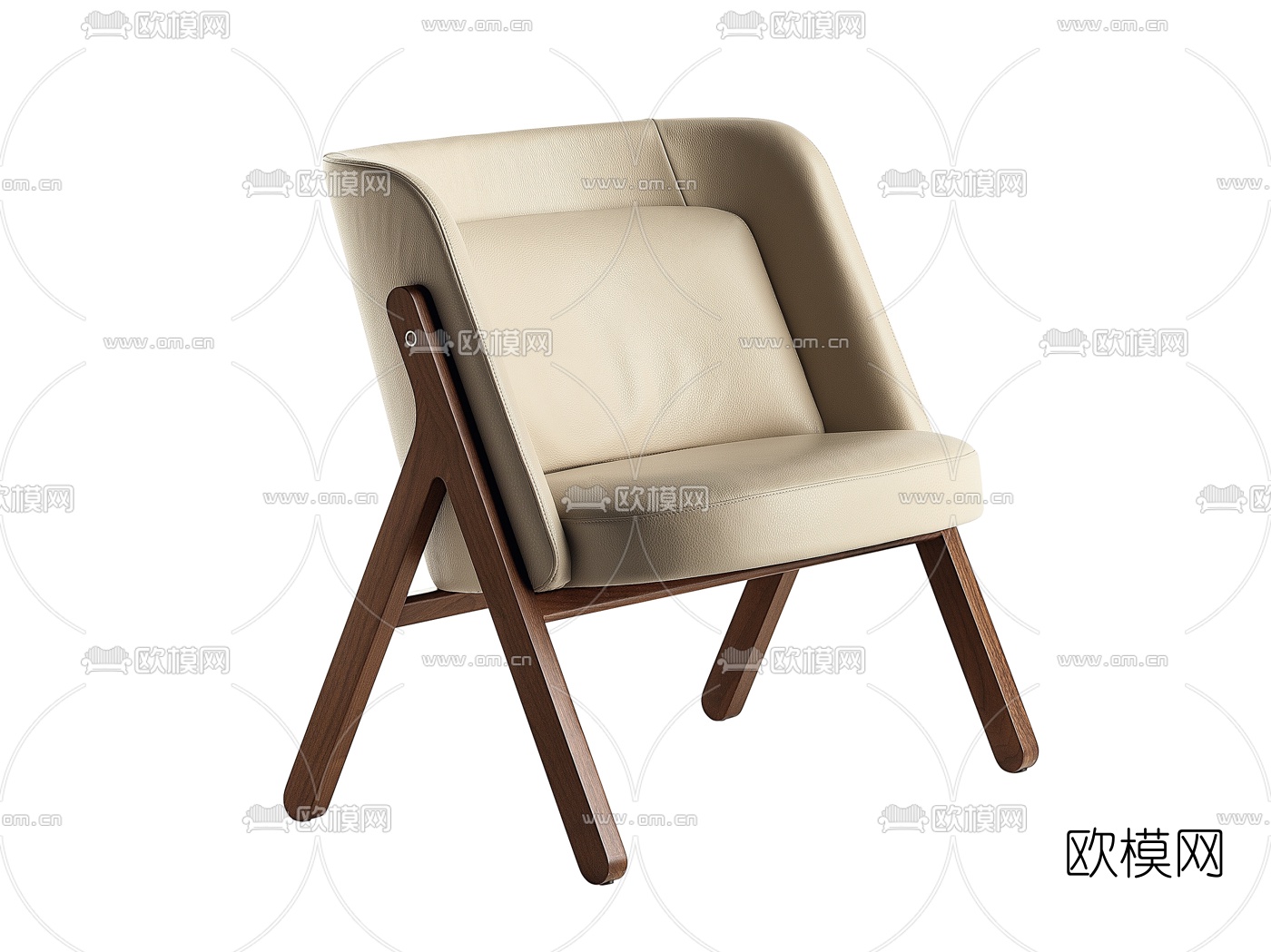 Poltrona Frau 皮革休闲椅3d模型下载