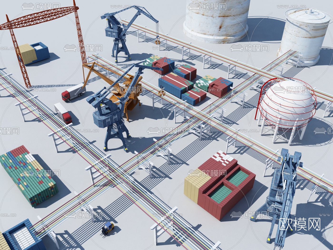 现代工业设备3d模型下载