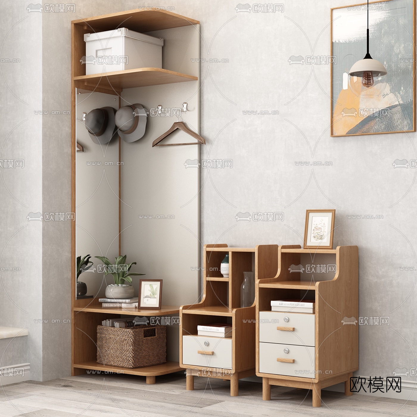 北欧收纳柜3d模型下载（渲染图2）