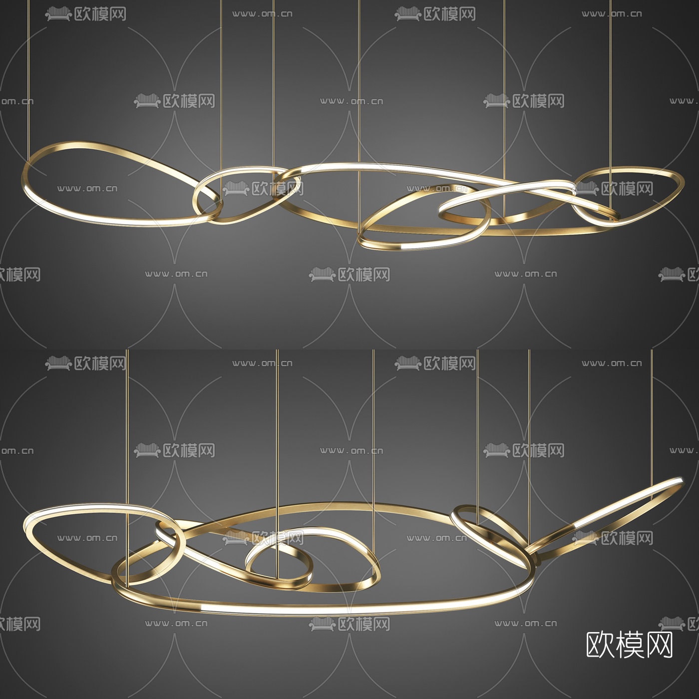 现代金属吊灯3d模型