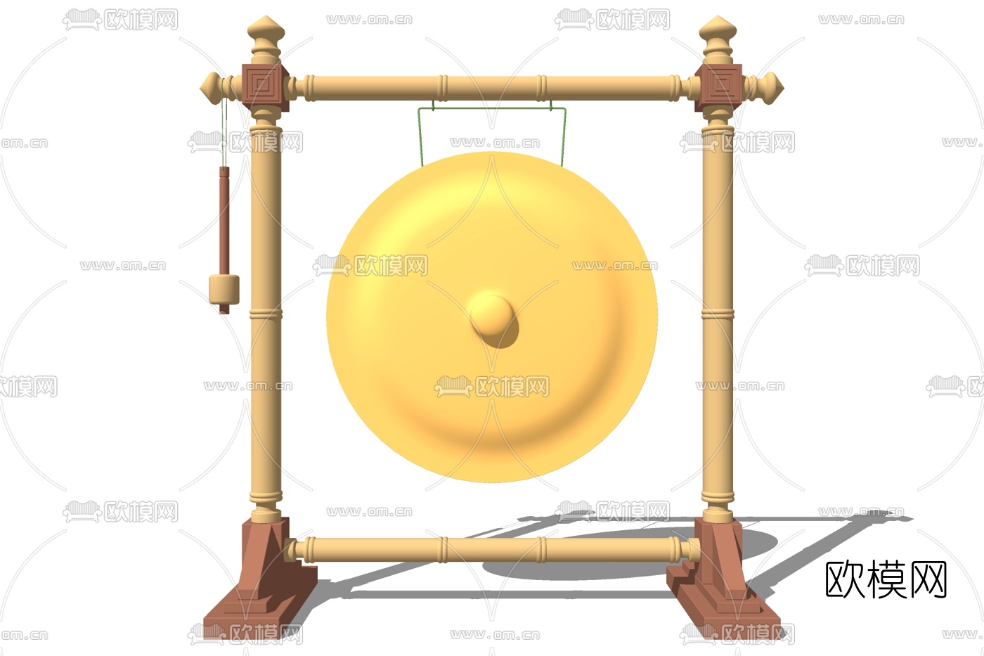 新中式铜锣su模型下载