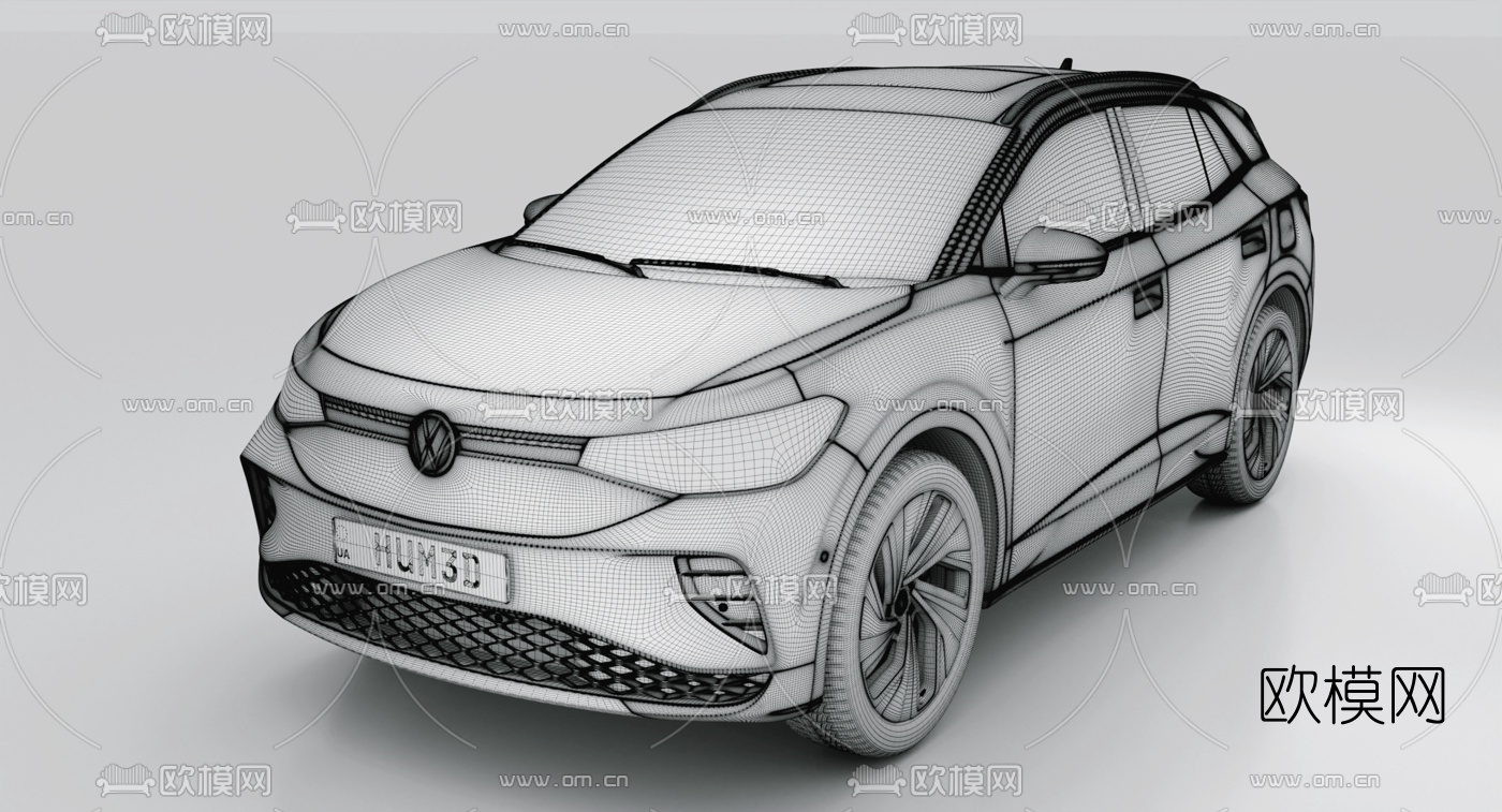 现代大众电动汽车3d模型