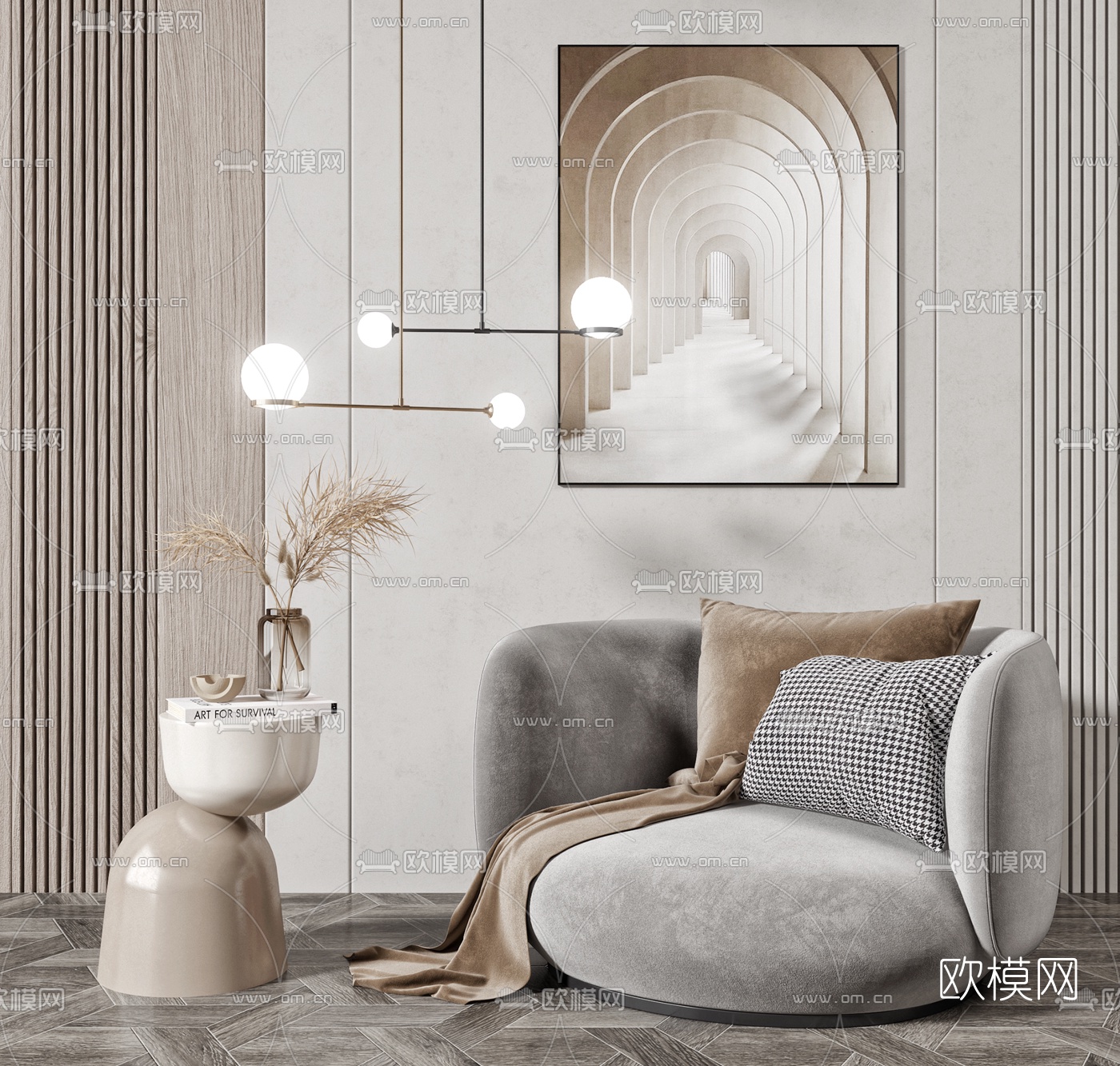 现代布艺懒人沙发3d模型下载