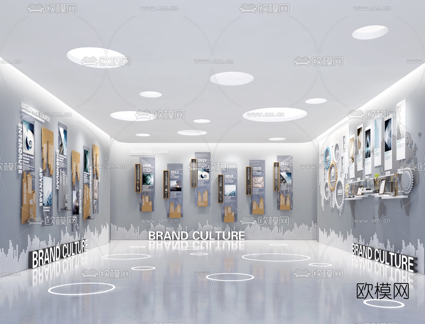 现代企业文化展厅3d模型