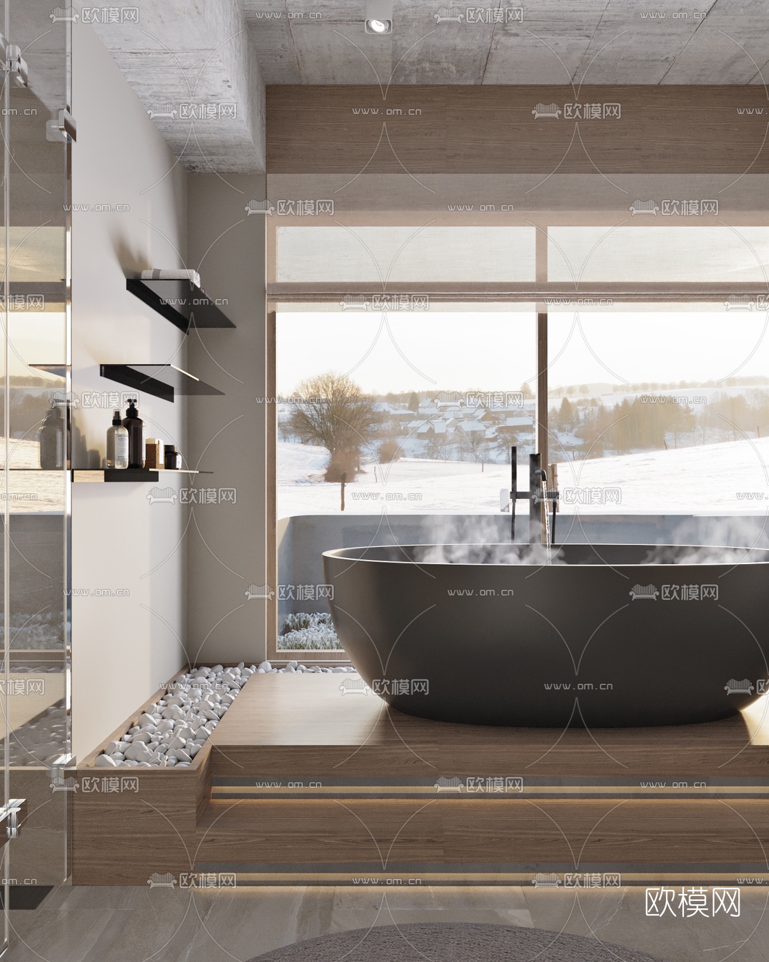 北欧卫生间浴室3d模型下载（渲染图4）