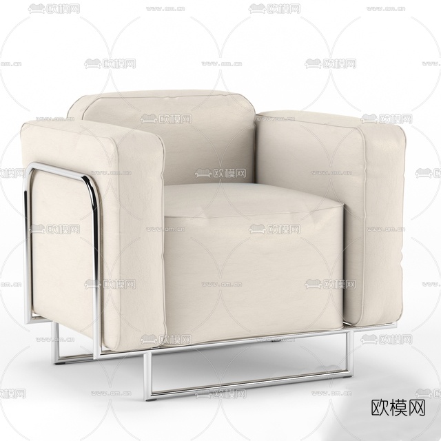 现代布艺单人沙发免费3d模型