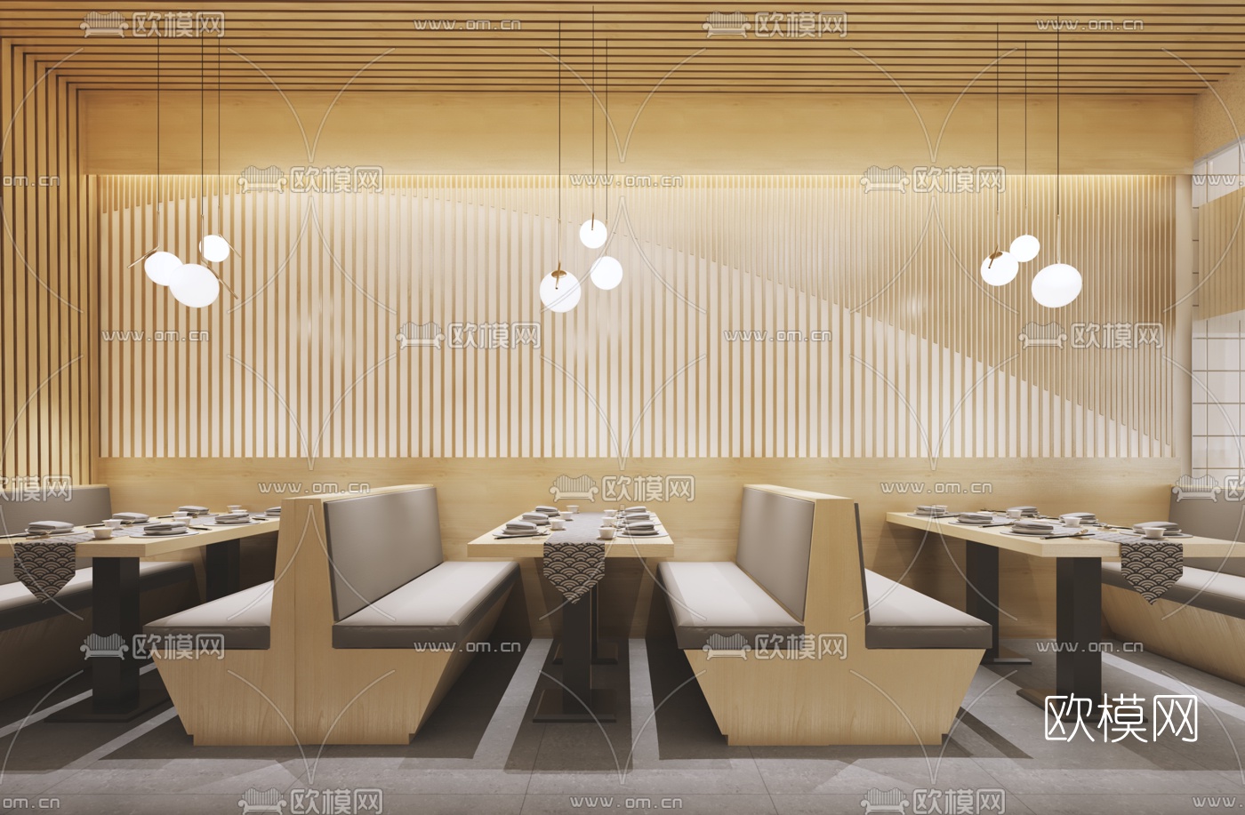 现代主题餐厅3d模型