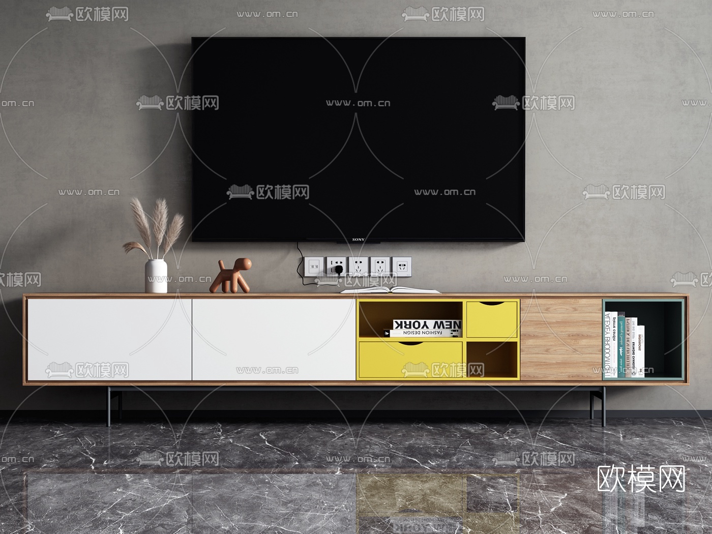 北欧电视柜3d模型