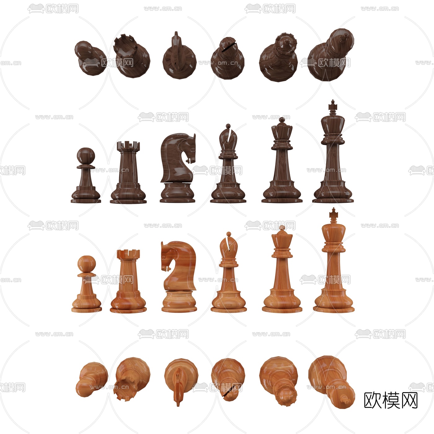 现代国际象棋免费3d模型下载（渲染图4）