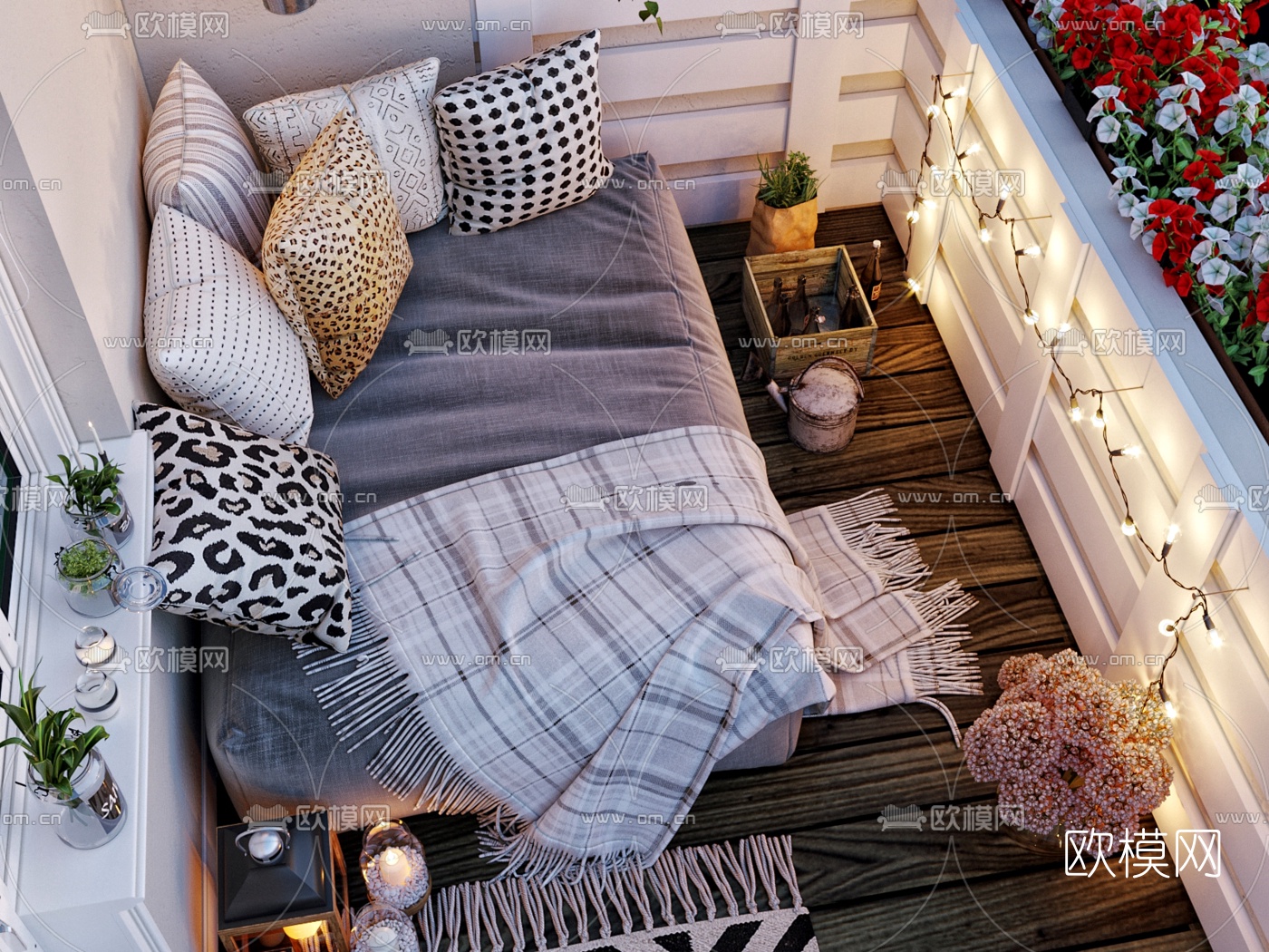 美式花园阳台3d模型下载（渲染图7）