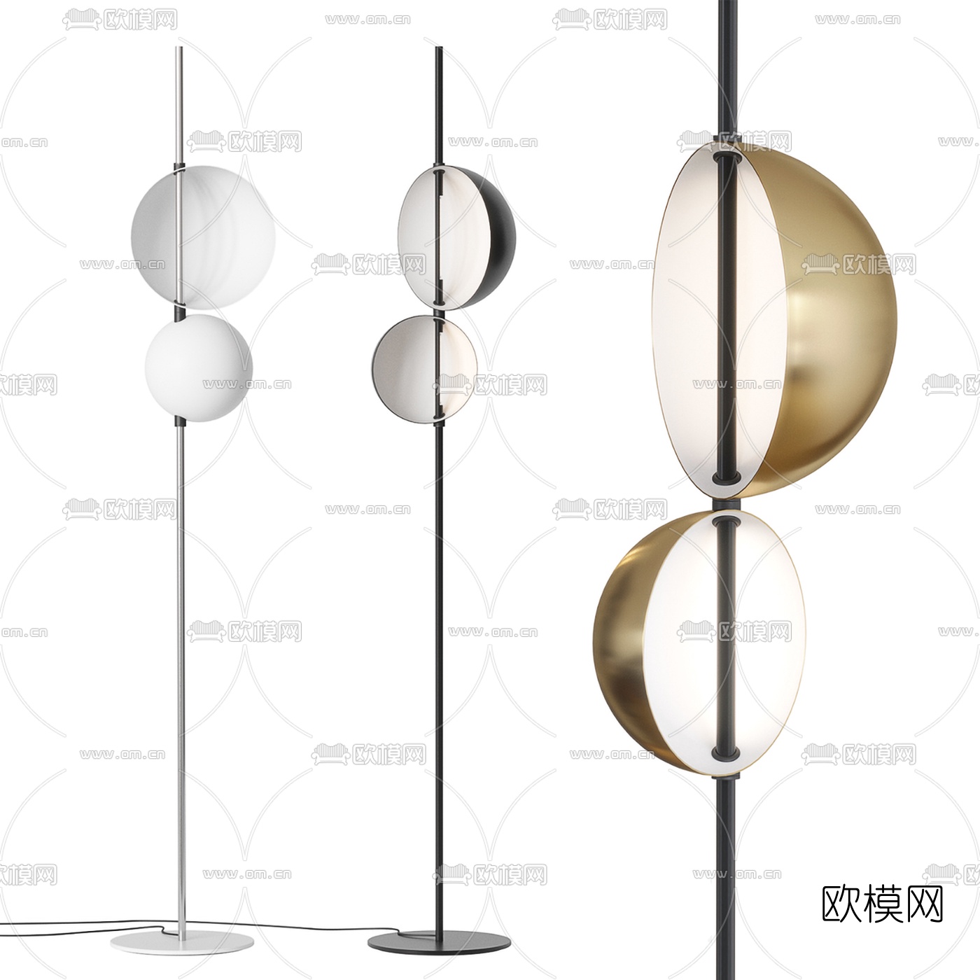 现代金属落地灯3d模型下载