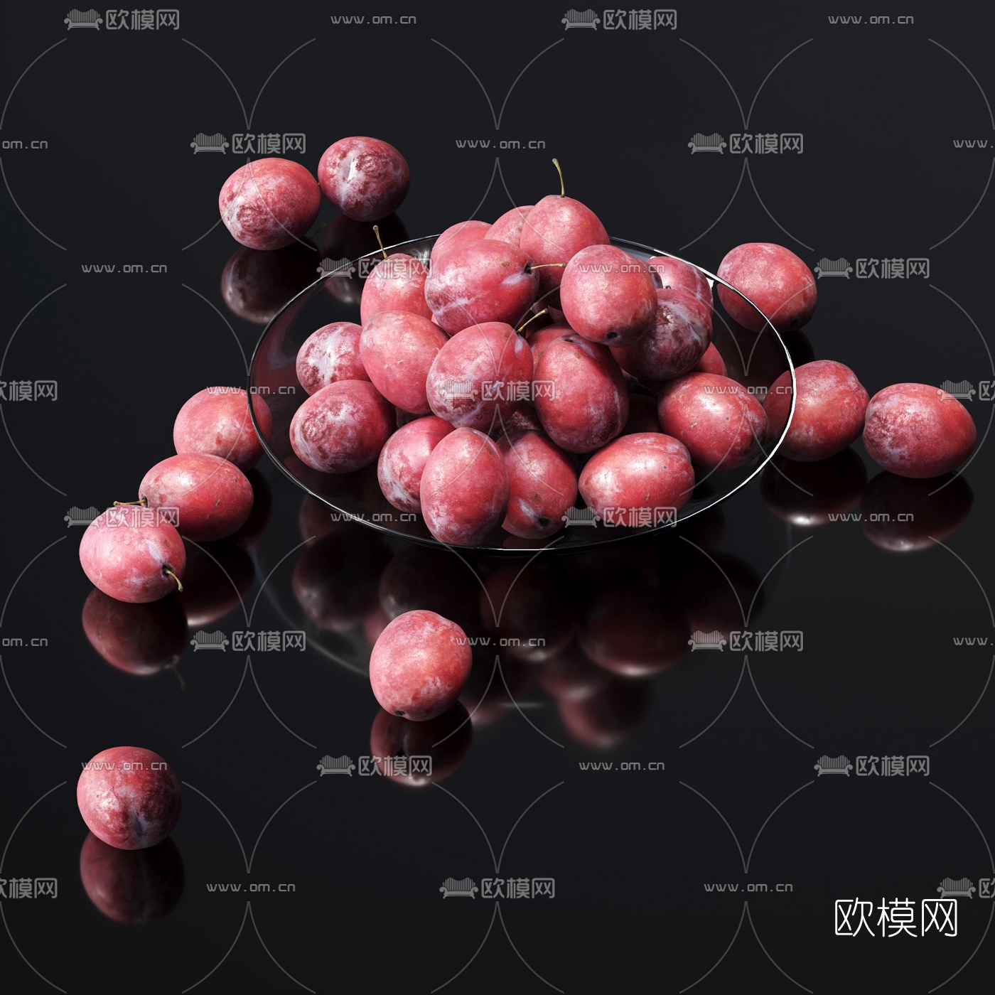 现代水果梅子3d模型