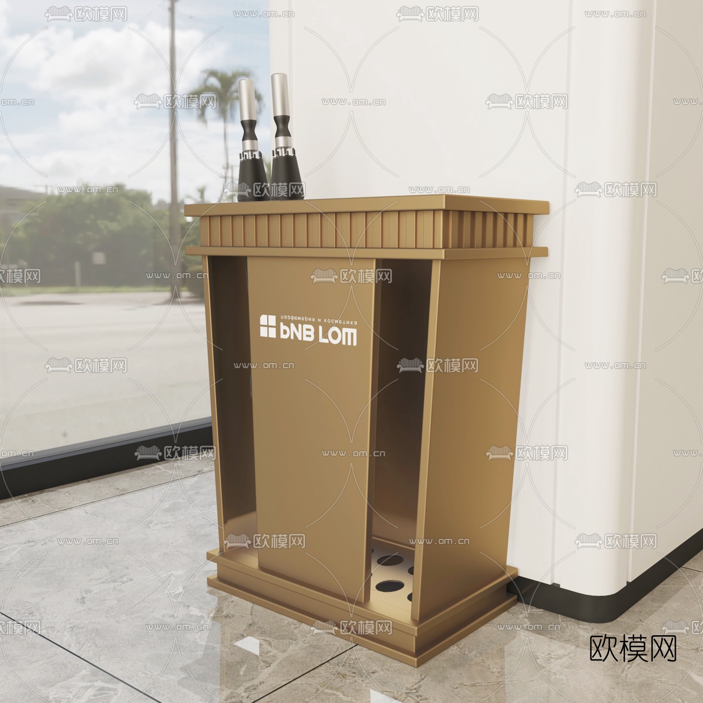 现代雨伞伞架3d模型下载（渲染图2）