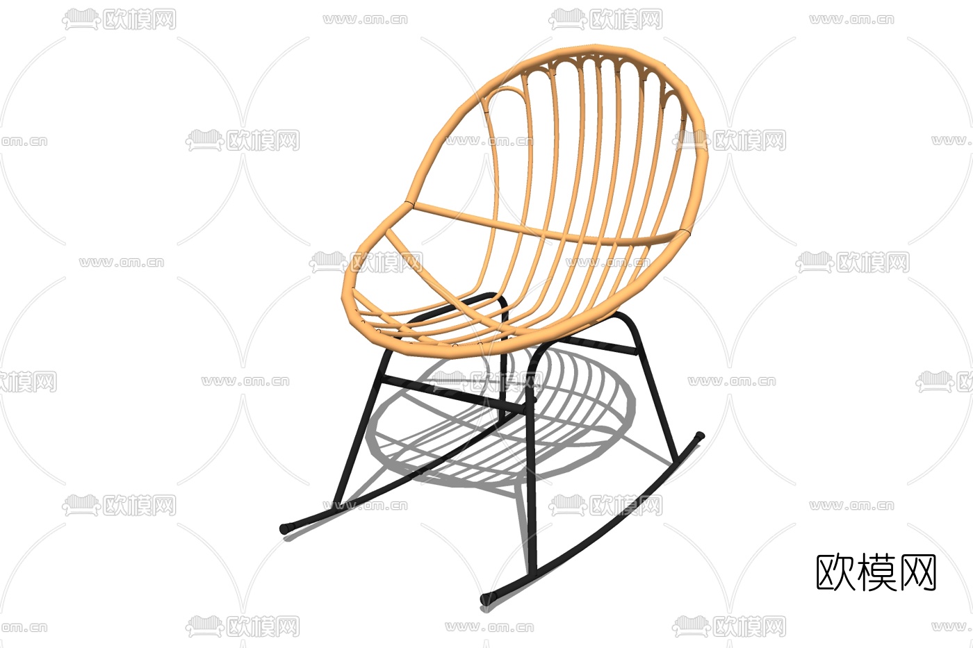 现代铁艺休闲椅免费su模型下载