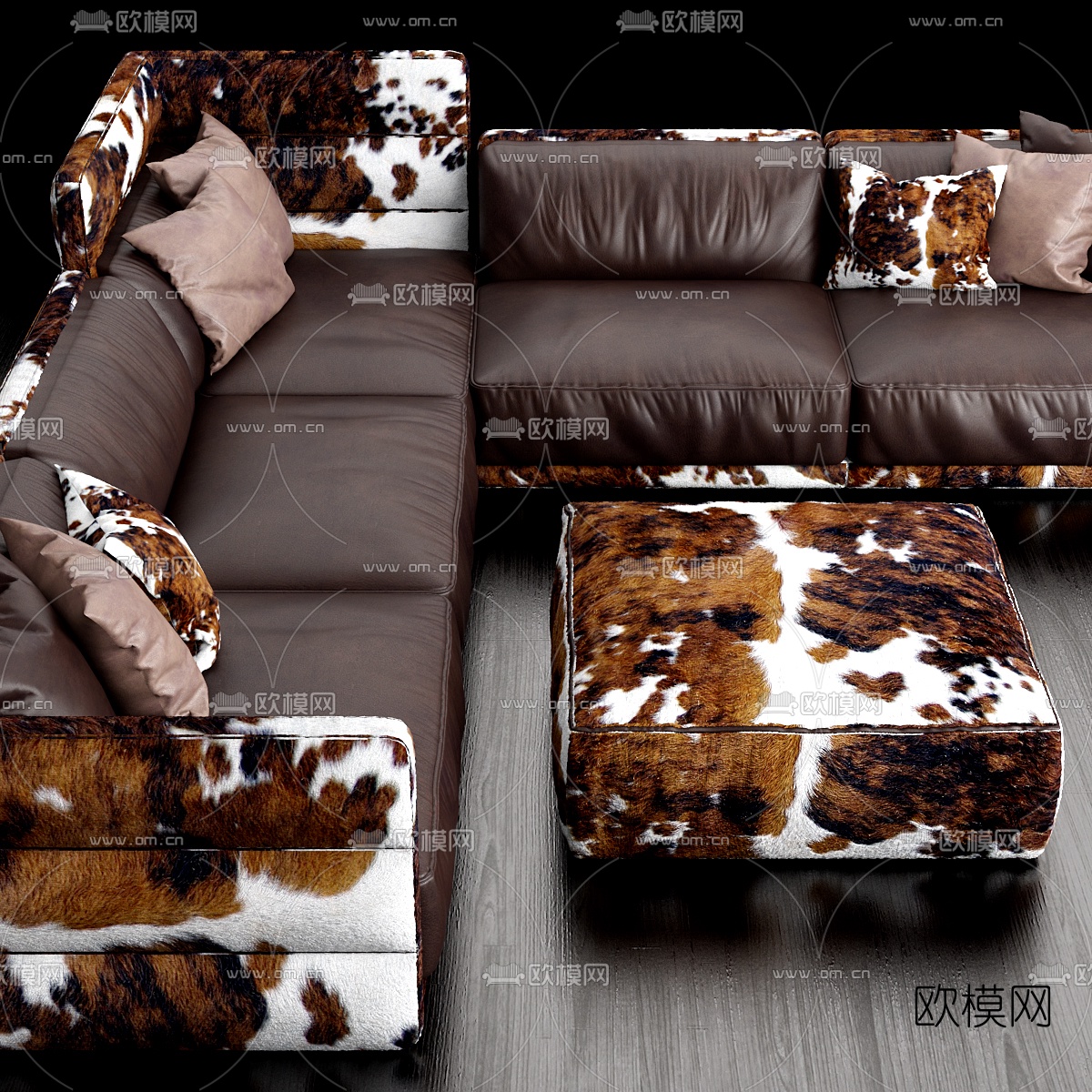 现代沙发茶几组合3d模型