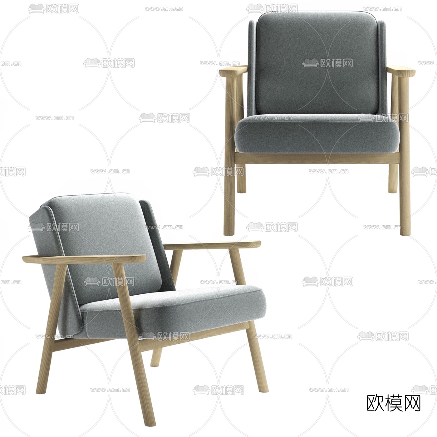 现代布艺休闲椅3d模型