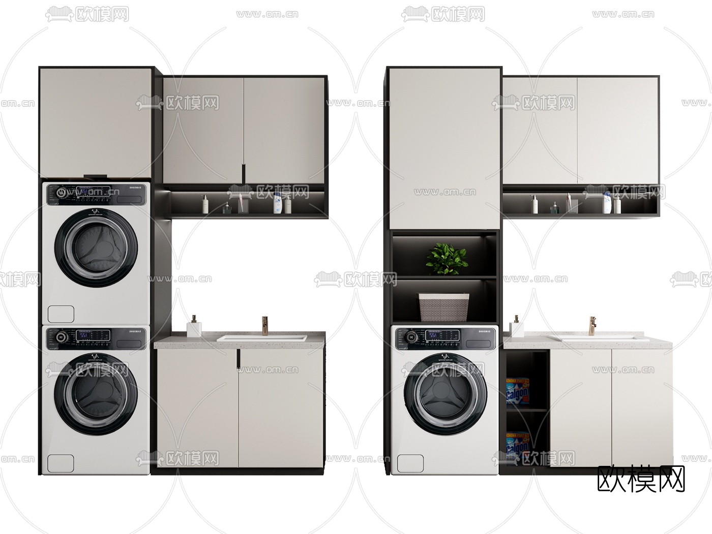 现代阳台洗衣柜su模型下载（渲染图1）