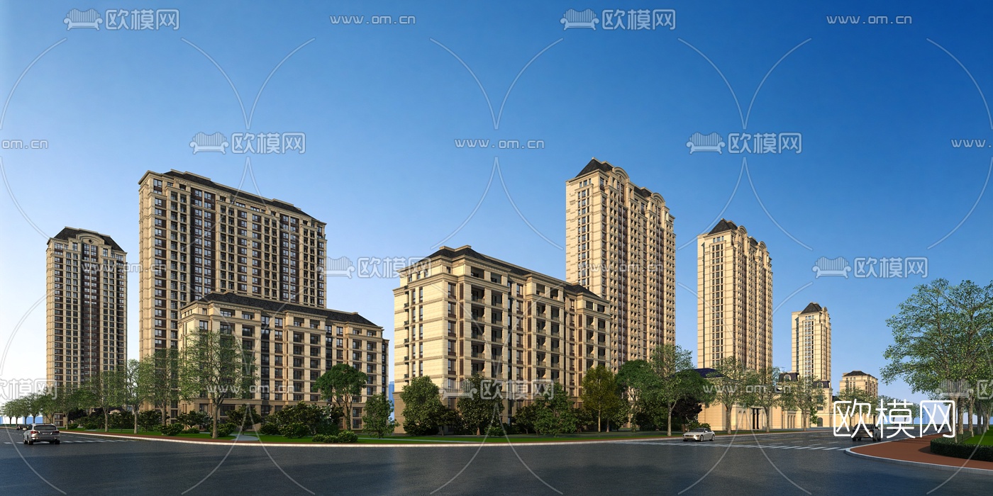欧式住宅楼外观3d模型