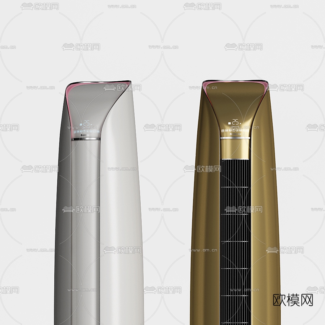 现代落地变频空调3d模型