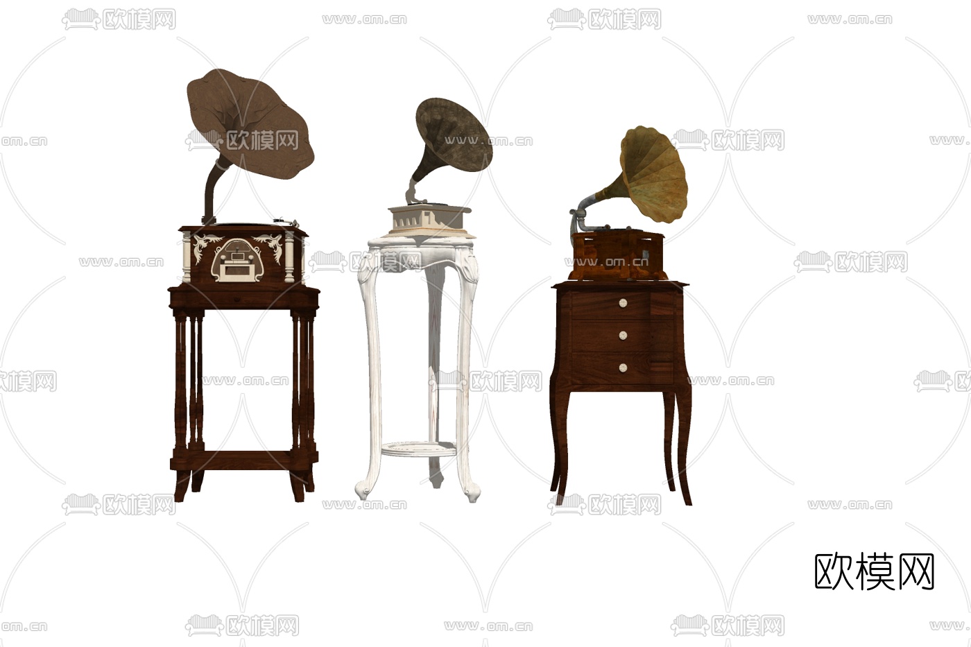 欧式留声机su模型下载