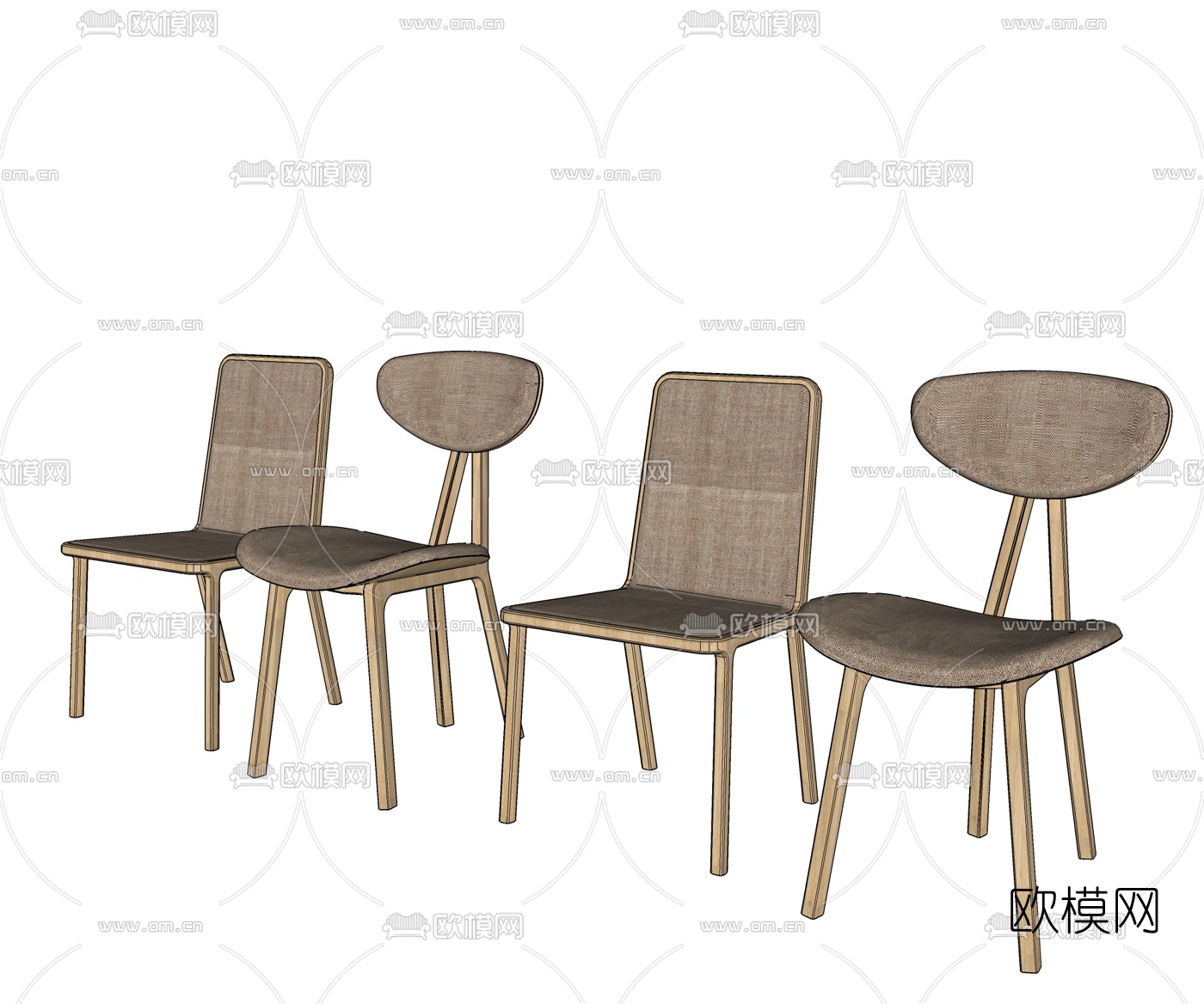 北欧餐椅单椅su模型下载