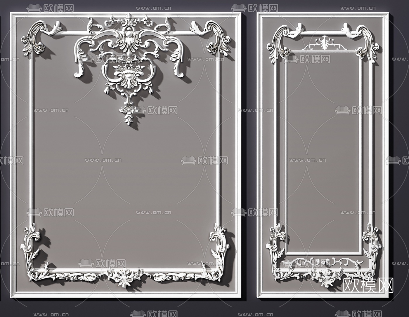 欧式石膏雕花线条3d模型