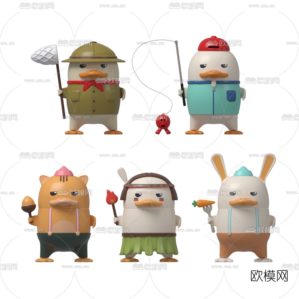 现代儿童公仔玩偶3d模型