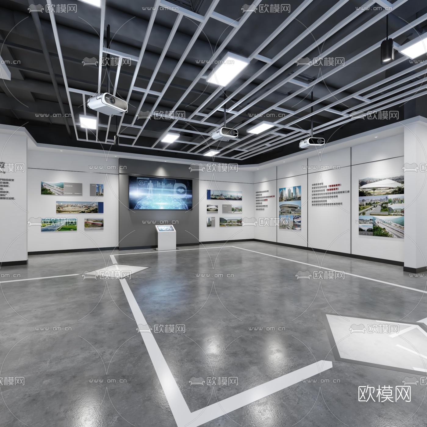 现代展厅3d模型
