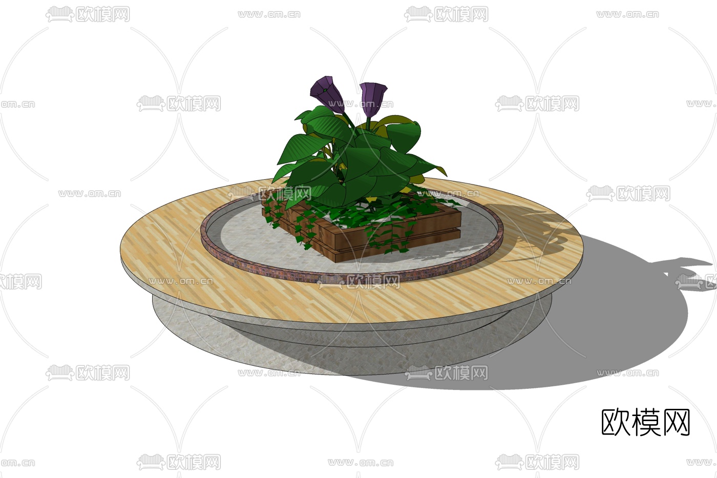 现代花坛座椅su模型下载