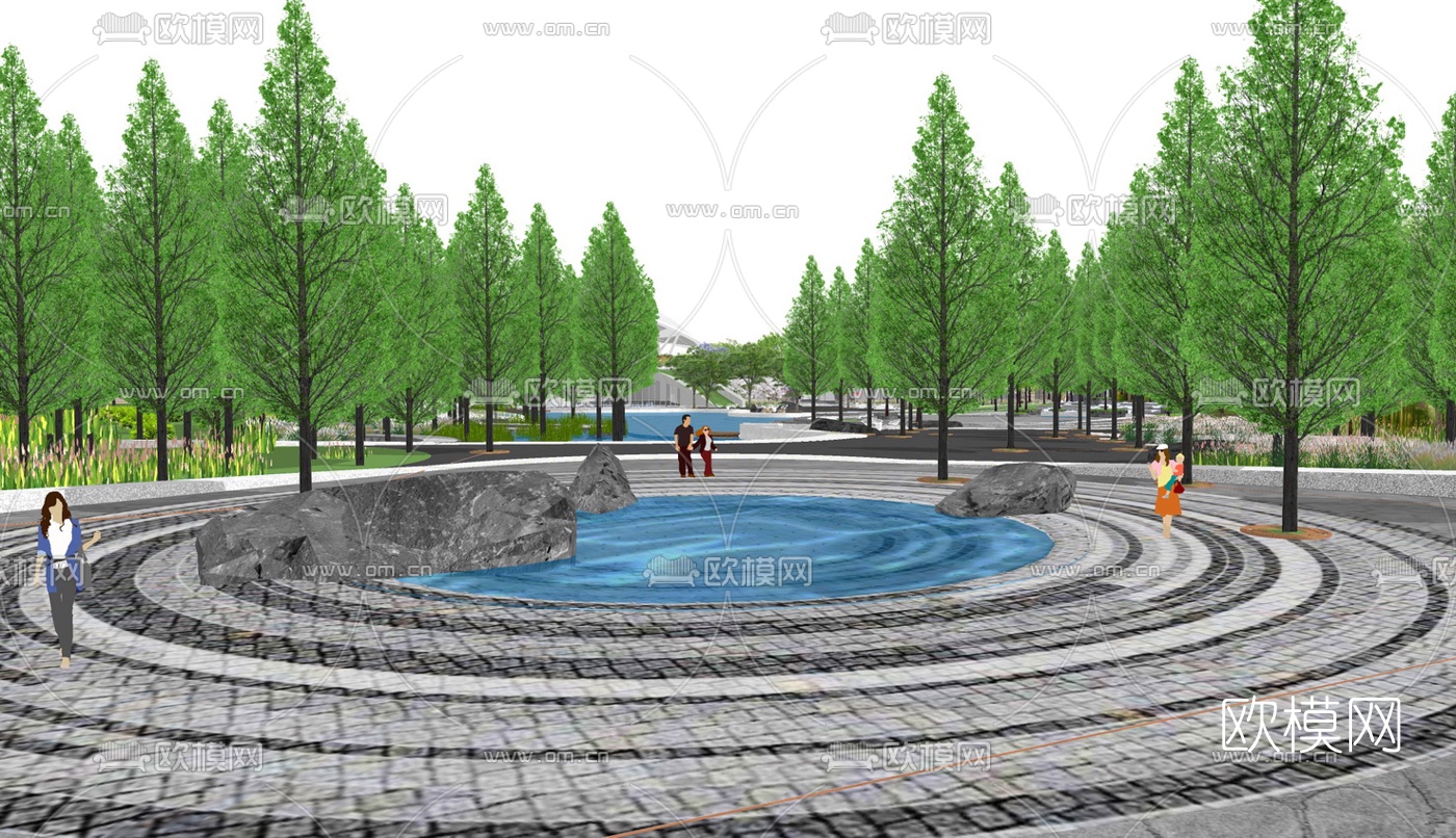 现代旅游度假区景观su模型下载（渲染图7）