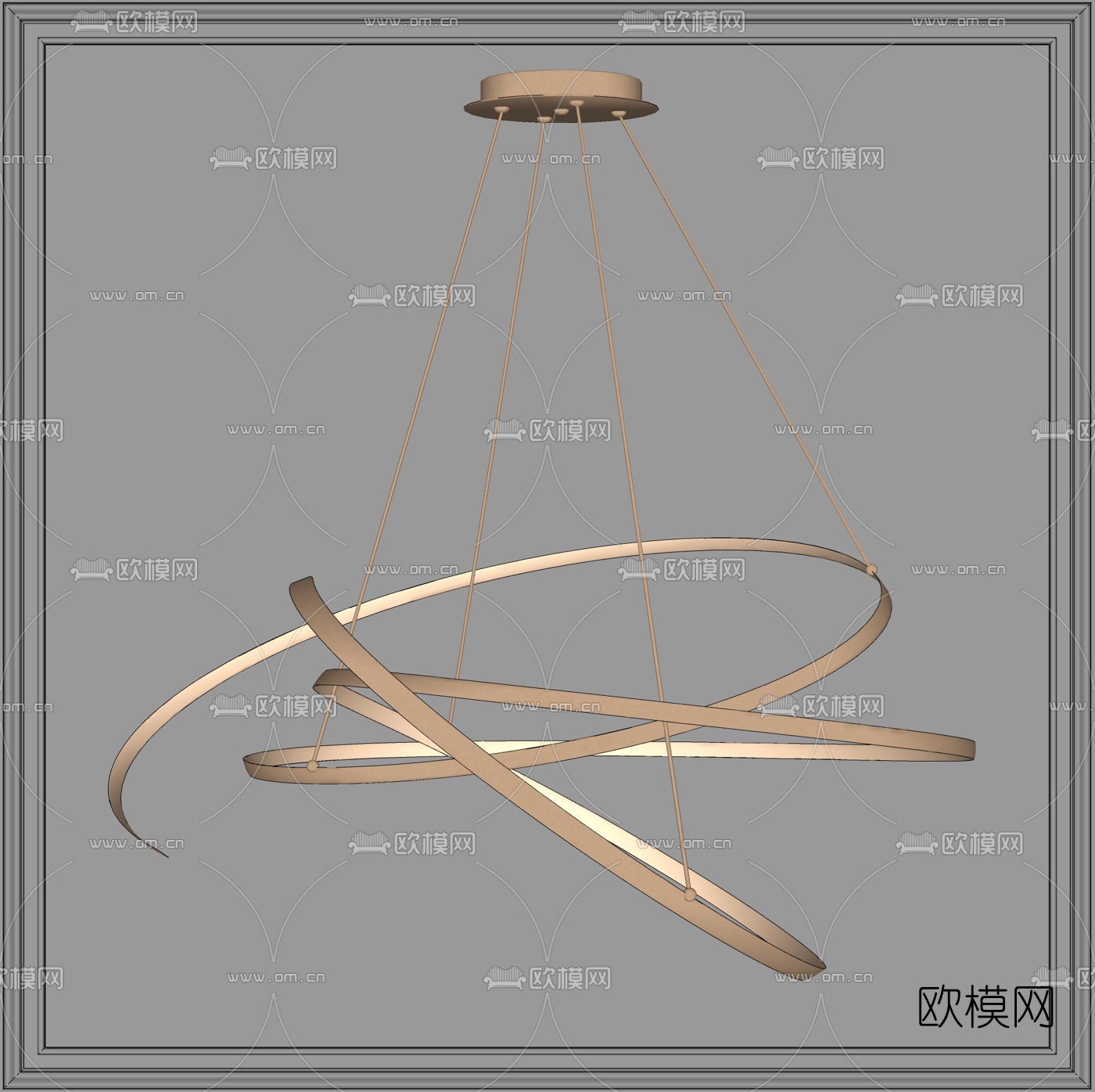 现代轻奢吊灯su模型