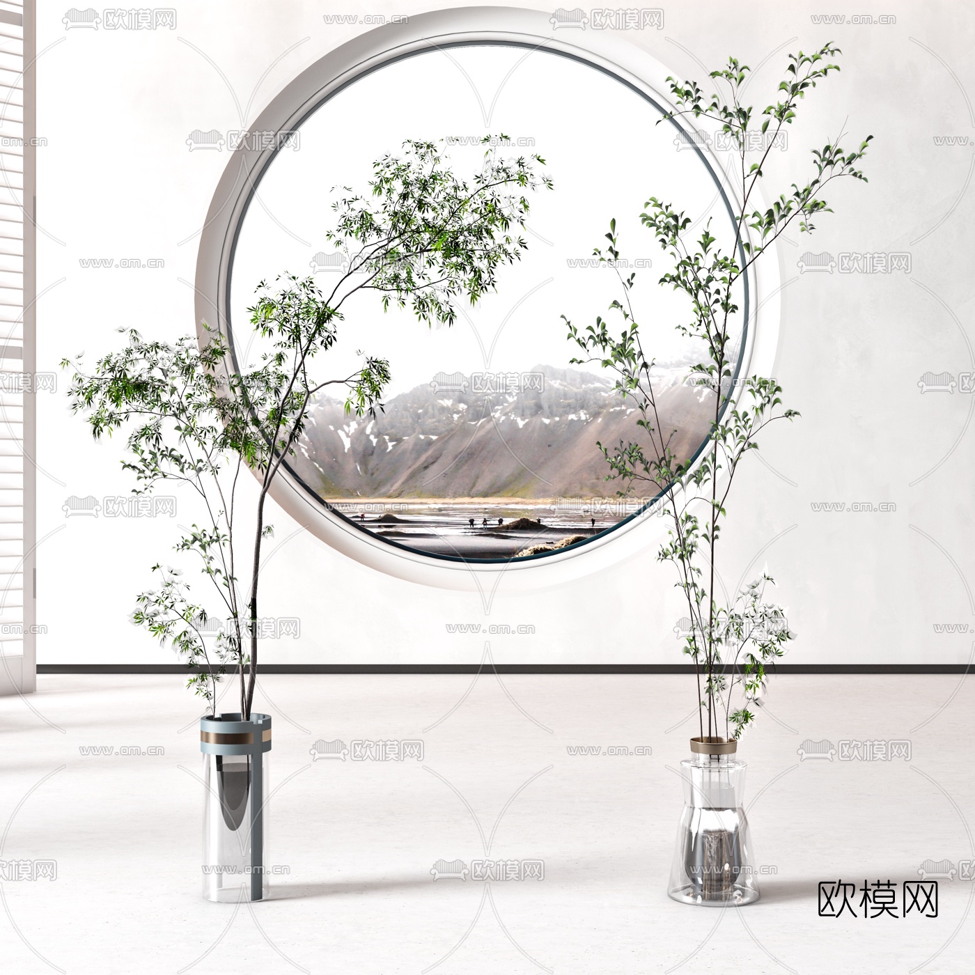 现代水生植物花瓶3d模型下载