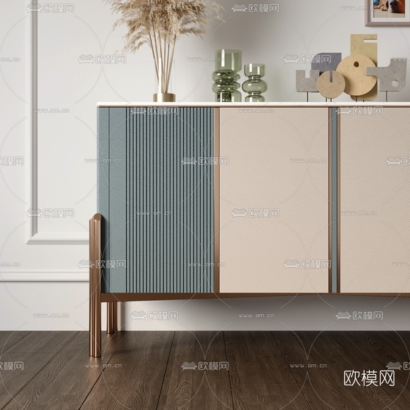 现代轻奢边柜3d模型下载(渲染图3)