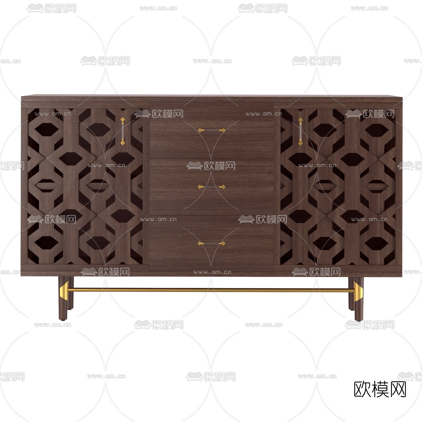 北欧简易电视柜3d模型