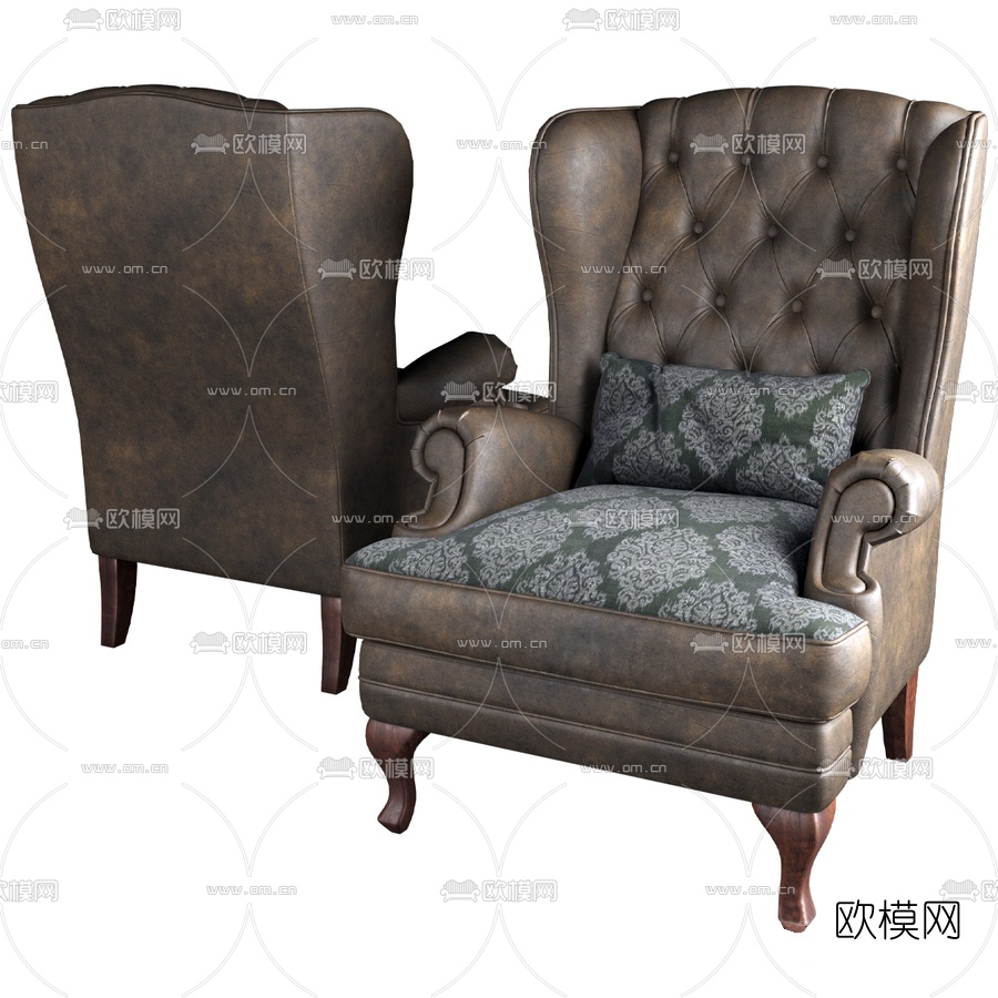 美式单人沙发3d模型