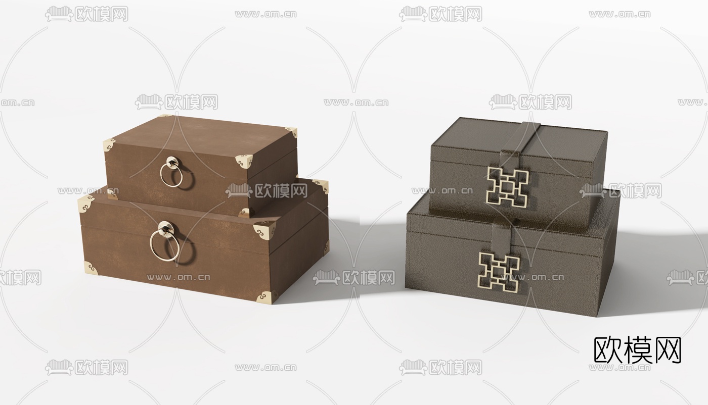 新中式首饰盒摆件3d模型下载（渲染图2）