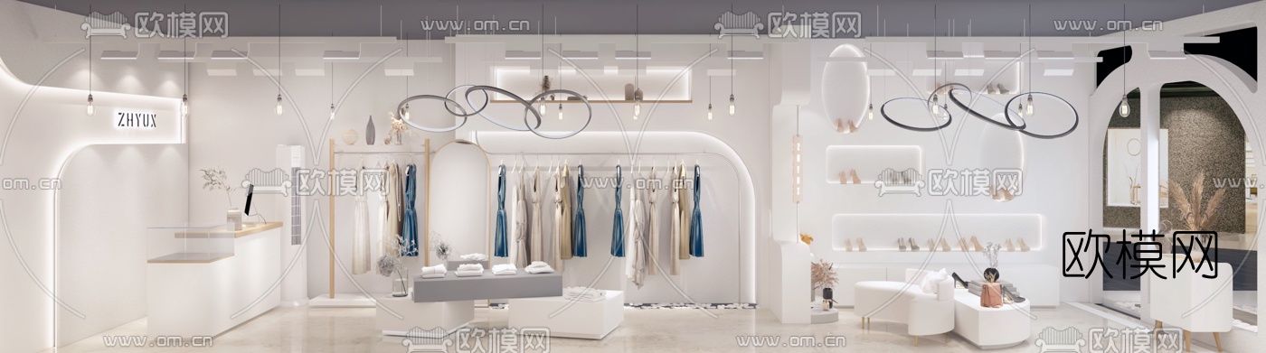 现代女装服装店3d模型