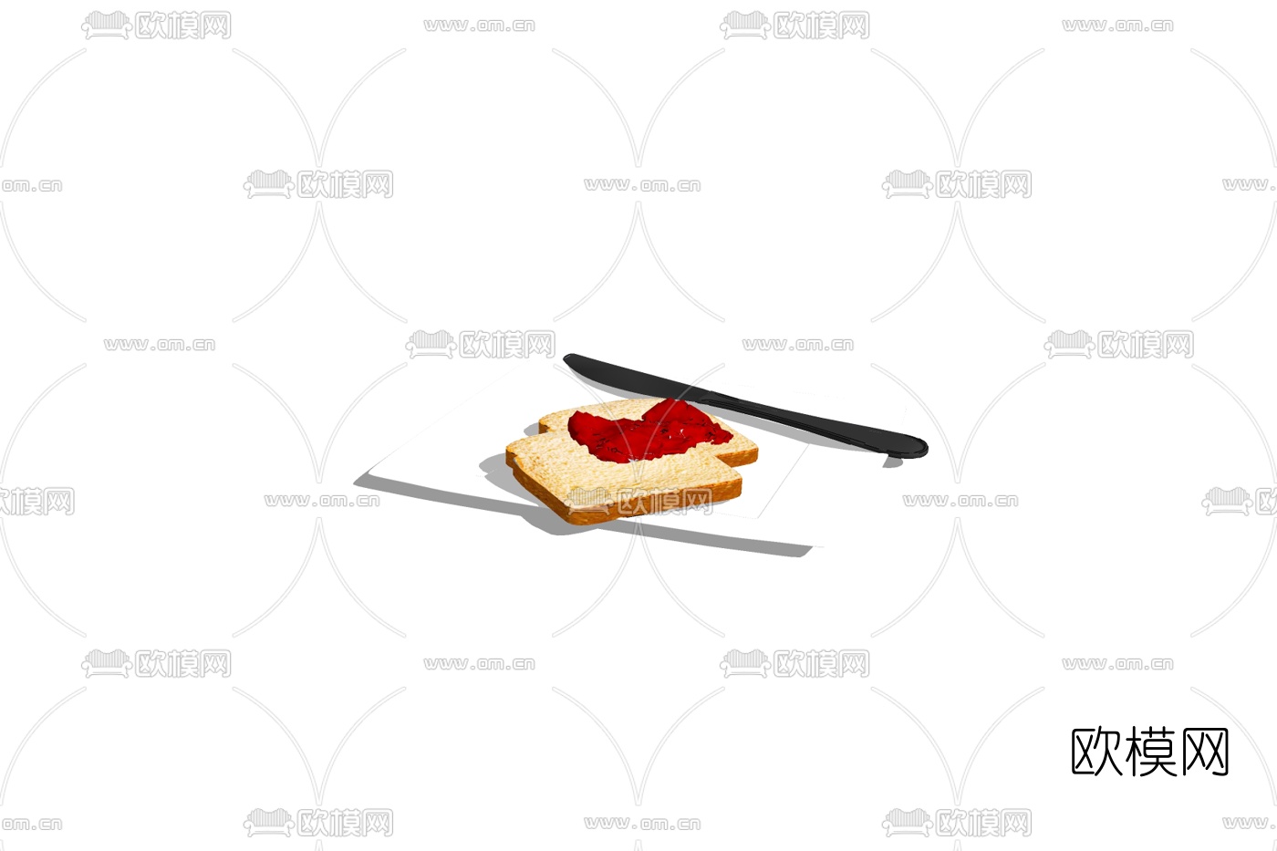 现代吐司面包免费su模型下载
